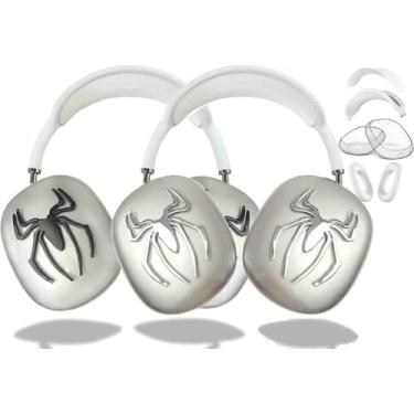 Imagem de [4 em 1] Capa para AirPods Max, capas macias, antiarranhões, protetores auriculares, capa/faixa de cabeça para AirPods Max ([4 em 1] prata + preto)