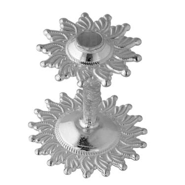 Imagem de PRD CARATCAFE Suporte de incenso prateado, Chandi 925 puro, design tradicional. Suporte Agarbatti para Templo Pooja. Uso diário Puja Essential. Presente de prata. (aproximadamente 13 g)