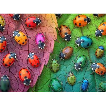 Imagem de Cross & Glory - Quebra-cabeça The Ladybug Rainbow - 1000 peças para adultos | Quebra-cabeça de natureza vibrante | Desafio de quebra-cabeça colorido e relaxante