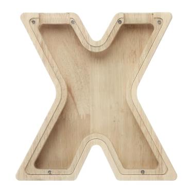 Imagem de PATIKIL Cofrinho com letras de madeira, caixa de acrílico transparente para economizar dinheiro, aniversário, Natal, remoção de ervas daninhas, decoração de festa para dinheiro, moedas, contas