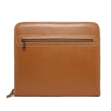 Imagem de Pasta Envelope de Couro Modelo Antônio Tam: G - Relicário (Caramelo)