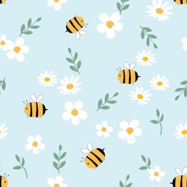 Imagem de Papel De Parede 5m Adesivo Abelhas Lavável Margaridas