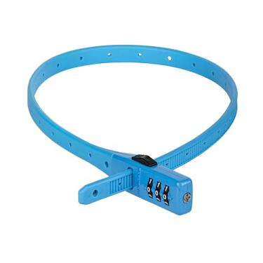 Imagem de Kryptonite Trava de bicicleta Click Lock Zip-Tie, leve, antifurto, compacta, 3 dígitos, combinação redefinível, trava multiuso para bicicletas, capacetes, armários, bagagem, skate, azul