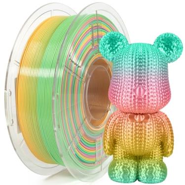 Imagem de IEMAI Filamento PLA de seda arco-íris 1,75 mm, filamento de impressora 3D de alta velocidade para 30-300 mm/s, filamento arco-íris que muda de cor hiperrápida, filamento PLA sedoso metálico brilhante