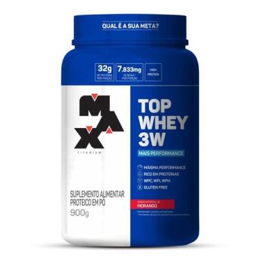 Imagem de Proteína 3whey 900g - max titanium, Morango, 900g