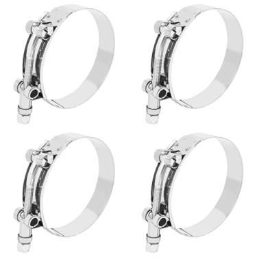 Imagem de QQWD Braçadeiras de mangueira de aço inoxidável 304 T-Bolt de 7,6 cm, braçadeira de tubo de parafuso em T ajustável de 83-91 mm para sistema de exaustão Linha de combustível de admissão turbo