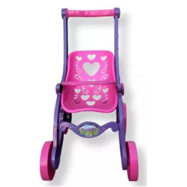 Imagem de Carrinho de Boneca Florzinha Rosa com Lilás - Ref 050 Brinquemix