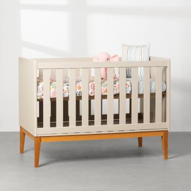 Imagem de Berço Mini Cama Theo com Pés Square Mel - Areia