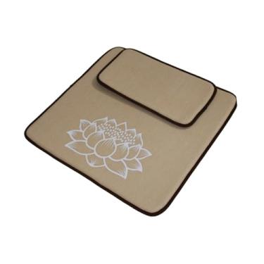 Imagem de Colaxi Almofada de meditação, conjunto de almofadas de chão, tapete quadrado para conversa, assentos de ioga para prática de oração, jogo de tabuleiro para, Cáqui