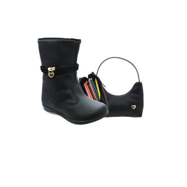 Imagem de Bota Infantil Feminina Tam 20 ao 34 - Modelo Menina Boiadeira + Bolsin