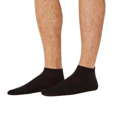 Imagem de Par de Meia Algodão Masculina Invisivel - DCAZA, Preto