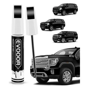 Imagem de EVOOOR Tinta de retoque compatível com GMC Exact Match 2 em 1 tinta de retoque para reparo de lascas e cortes com 2 microaplicadores descartáveis (ônix preto (GBA/WA8555) para Sierra Denali/Yukon