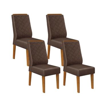 Imagem de Kit com 04 Cadeiras Lídia Freijó Veludo Moca DJ Móveis