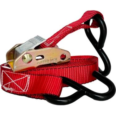 Imagem de Everest Correias de fivela premium – 1 unidade – 2,5 cm – 1,8 m – carga de funcionamento de 136 kg – força de ruptura de 408 kg – alternativa de amarração de catraca – alças de carga perfeitas para aparelhos em movimento, equipamentos de grama e motocicletas