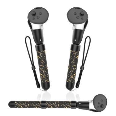 Imagem de VR Handle Attachment for Meta Quest, Extension Controller Accesories, Virtual Reality Headset (Black Gold, Quest 3/3S)