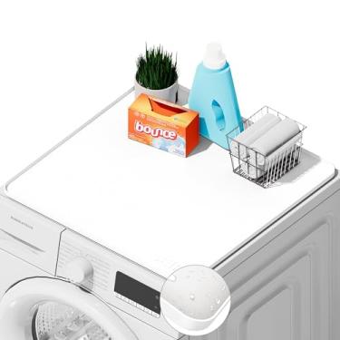 Imagem de SEIRI Peça De Capa Para Lavadora E Secadora, 26" X Protetor Silicone, Antiderrapante, À Prova D'Água, Máquina Lavar, Lavar Roupas (Branco)