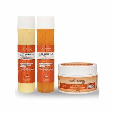 Imagem de Kit Fruit Therapy Shampoo Condicionador e Máscara Reconstrução Imediata Papaya Left