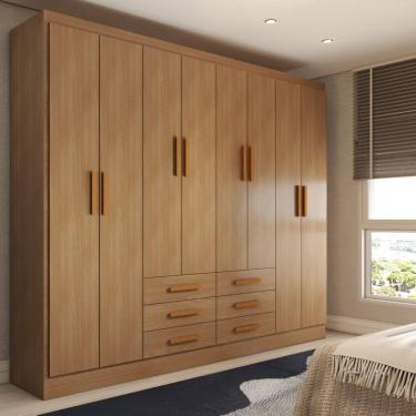 Imagem de Guarda-Roupa Casal Hilton 8 Portas 6 Gavetas Cinamomo - Panorama Móveis