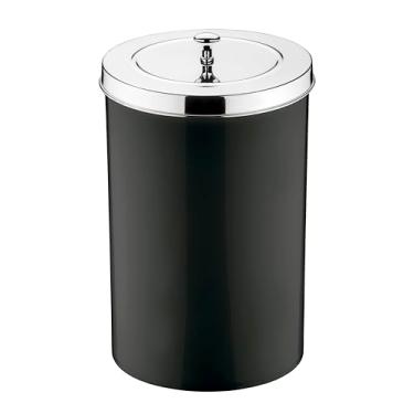 Imagem de Lixeira c/tampa 8 litros preto/cromado - Future | Com sistema que esconde o saco de lixo