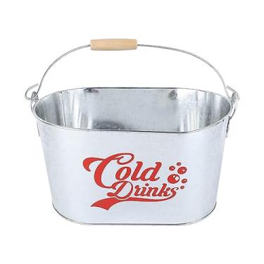 Imagem de Balde de cerveja grcfumo, balde mais frio, balde de gelo de garrafa colorida, balde de cerveja de banheira de bebida, balde oval de gelo para pátios, piqueniques e acampamento (Frio)