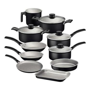 Imagem de Conjunto de Panelas 10 Peças Tramontina Turim Preto, Preto