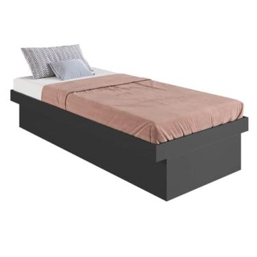 Imagem de Cama Box Solteiro com Baú Cb1080 190x80cm Haste Articulável de Aço Grafite - Art In Móveis