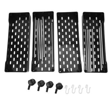 Imagem de Slim Rolling Storage Cart 4 Tier Bathroom Organizer Mobile Shelving Unit Utility Cart Tower Rack para Cozinha Lavandaria Lugares estreitos Gap Tipo PP aço inoxidável Mesh Baskets (Preto)