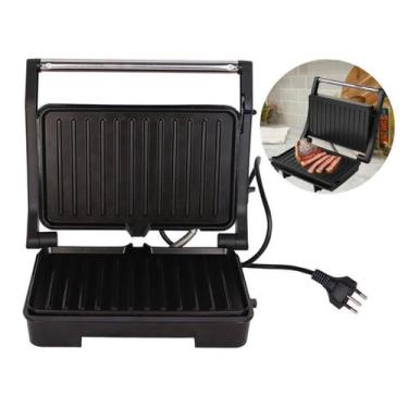 Imagem de Sanduicheira Elétrica Grill Chapa Torradeira 1000w 127v e 220v Inox - 