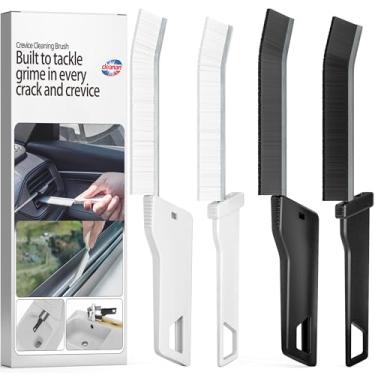 Imagem de Escova de limpeza de cerdas duras para uso doméstico, escova de argamassa para pequenos espaços apertados, multiuso para banheiro, cozinha, carro, trilhos de janela, pias, cantos de limpeza profunda