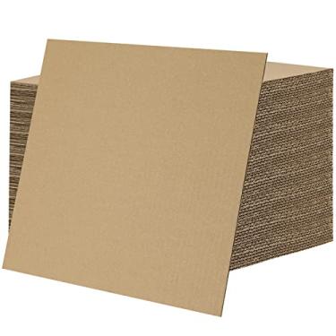 Imagem de PINGEUI Pacote Com 50 Folhas De Papelão Ondulado 11,8 X Pol., 1/8 Pol. Espessura, Kraft Marrom Para Embalagem, Envio Pelo Correio E Artesanato