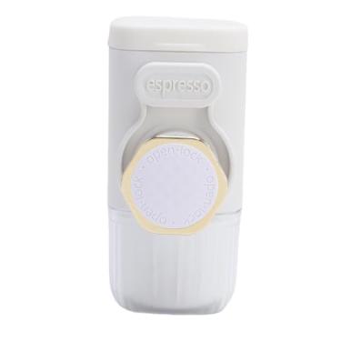 Imagem de Diydeg Pequena Cafeteira de Viagem, Cafeteira de Operada Manualmente Máquina de café Com Cápsulas de café Moídas para Camping de Viagens para Casa (WHITE)