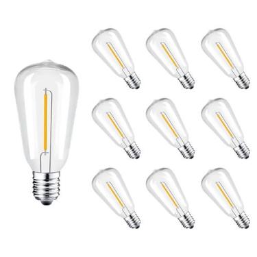 Imagem de Lâmpadas LED Edison Filltown ST38 0,6 W E12 2700K, pacote com 10