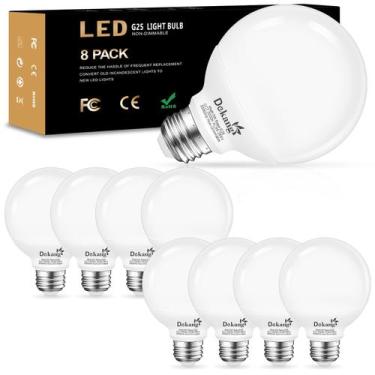 Imagem de Lâmpadas LED Globe Dekang G25 5W 5000K Daylight, pacote com 8