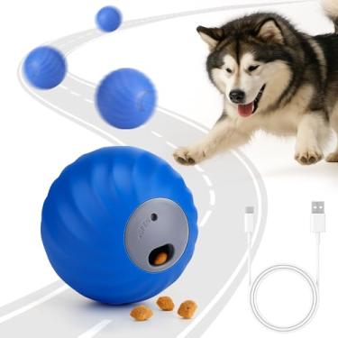 Imagem de Palksky Brinquedos interativos de bola de cachorro para mantê-los ocupados, brinquedo de quebra-cabeça elétrico para tédio, recarregável e fácil de usar, suprimentos para animais de estimação, azul