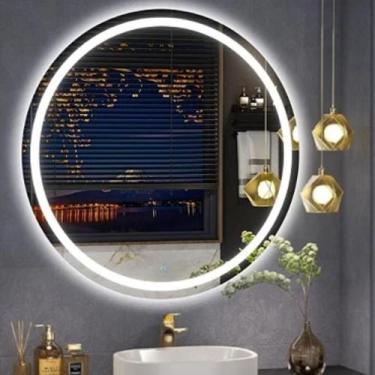 Imagem de Espelho Redondo com LED Jateado e Iluminado - LED Duplo - EspelhosPRIM