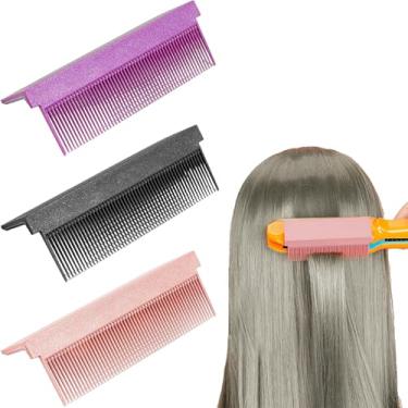 Imagem de 3 peças de acessório de pente de ferro plano, pente de ferro plano, acessório para, prensa de seda, aderência, para cabelos lisos e encaracolados em casa e no salão de beleza