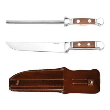 Imagem de Kit Conjunto Faca + Chaira Com Bainha Churrasco Bianchi 6Pol
