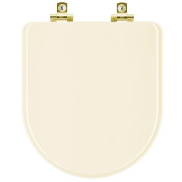 Imagem de Assento Sanitário Com Fechamento Lento Belle Epoque Creme Para Vaso Deca Com Ferragem Dourada