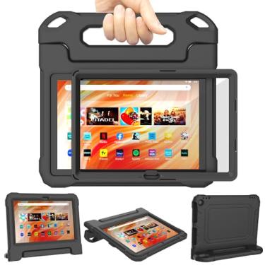 Imagem de DJ&RPPQ Capa para tablet infantil de 10 polegadas (não é compatível com outros modelos de tablets TCL e Sony) de 10 polegadas, leve, à prova de choque, capa infantil preta