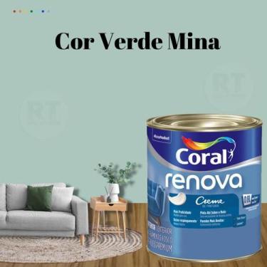 Imagem de Tinta Parede Verde Alecrim Acrílica Fosca Coral Renova 800ml, VERDE MI