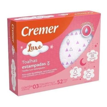 Imagem de Toalha Fralda Feminino Luxo Estampada 3 Unidades - Cremer - Dugu