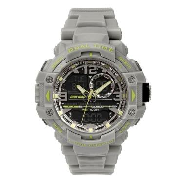 Imagem de Relógio MORMAII masculino anadigi cinza verde MO0949A/8H