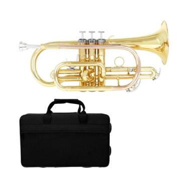 Imagem de Trompete Cornete Bb Profissional SLADE LDS830 Banhado a Ouro Com Estoj