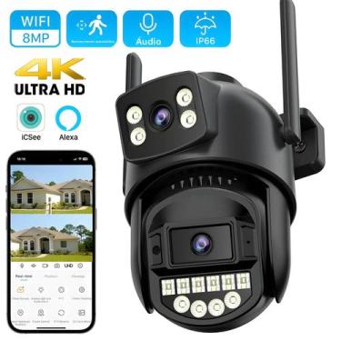 Imagem de Câmera PTZ 4K Wifi Com Dupla Lente E Dupla Tela, Detecção Humana Por I