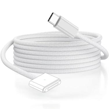 Imagem de Cabo USB C para magnético 3 de 140 W (nylon trançado de 2 m), compatível com MacBook Air 2023/2022 (M2), MacBook Pro 2023 (M3, M2, 14-16 polegadas), cabo carregador MacBook Pro (M1)