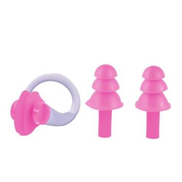 Imagem de Kit Protetor De Ouvido Nasal E Anatômico Gold Sports, Rosa, Único, Uni