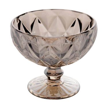 Imagem de Taça de Sobremesa Diamond Vidro 310ml 1 peça Fumê Espelhado - Lyor
