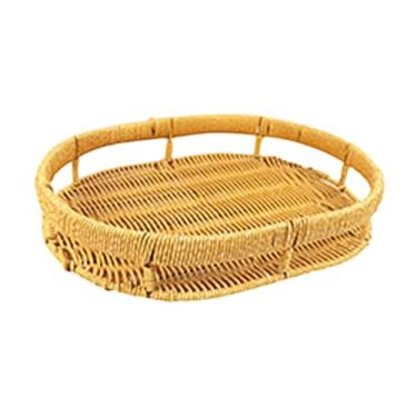 Imagem de Generic Cesta de frutas, bandeja de servir, bandeja de pão para lanches de fazenda, cesta de pão decorativa feita à mão para lanches, bebidas, café da manhã, M