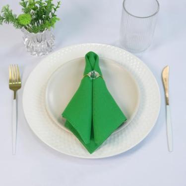Imagem de Kit de 50 Guardanapos de Mesa posta 35x35cm Tecido Liso (Verde)