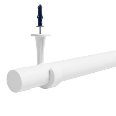 Imagem de Kit Varão de cortina para teto de gesso 4 metros 28 milimetros (Grosso)(Branco)